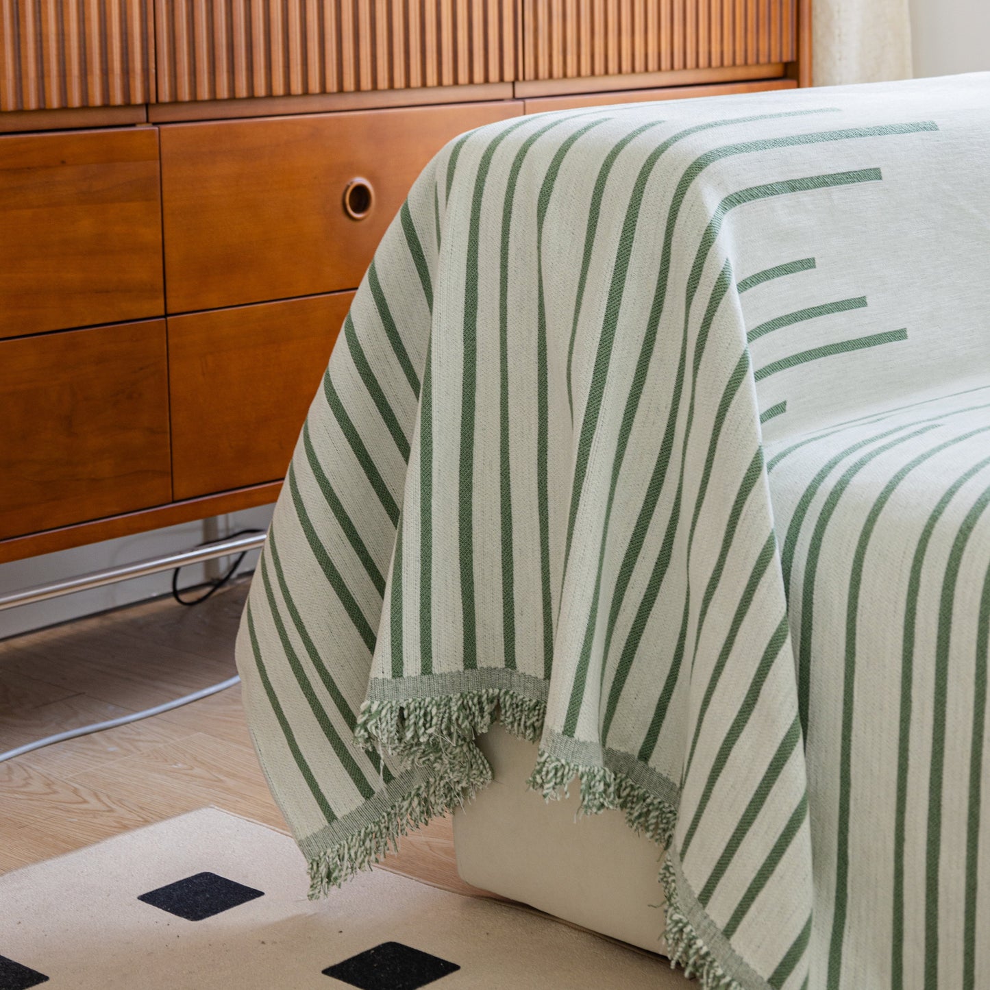 Boho Striped Jacquard Throw Sofa Slipcover Chenille Sofa Throws for Couches for Pets Kids Home Decor