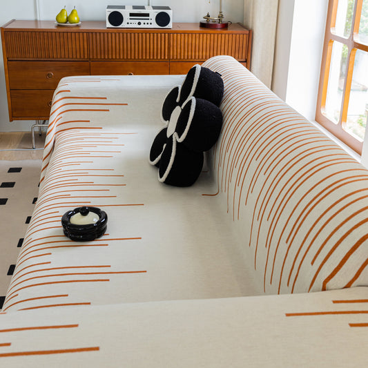 Boho Striped Jacquard Throw Sofa Slipcover Chenille Sofa Throws for Couches for Pets Kids Home Decor