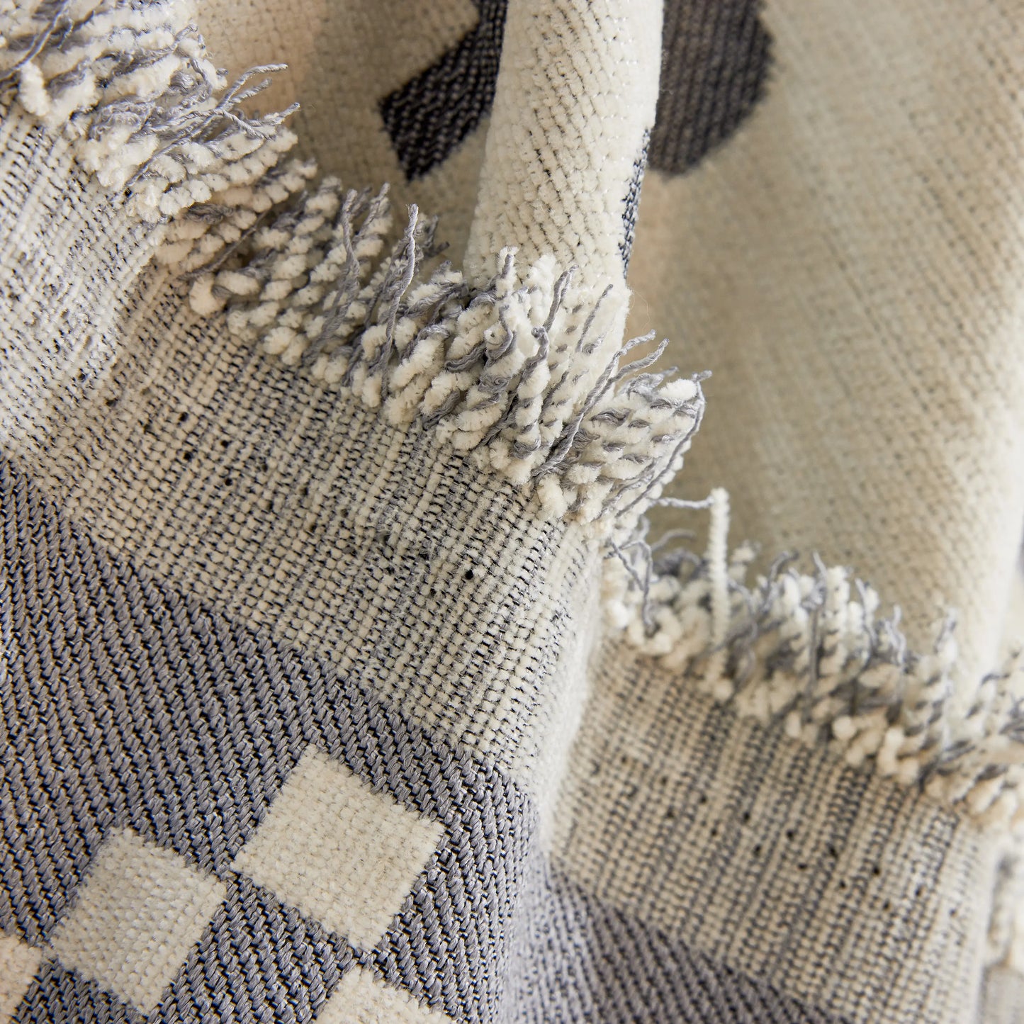Boho Geometric Chenille Throw Sofa Cover Soft Textured Decorative Couch Blanket